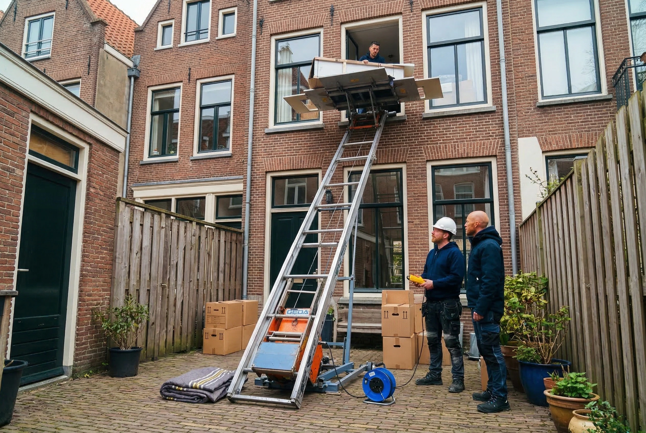 Gedalift in gebruik bij woning in Alkmaar