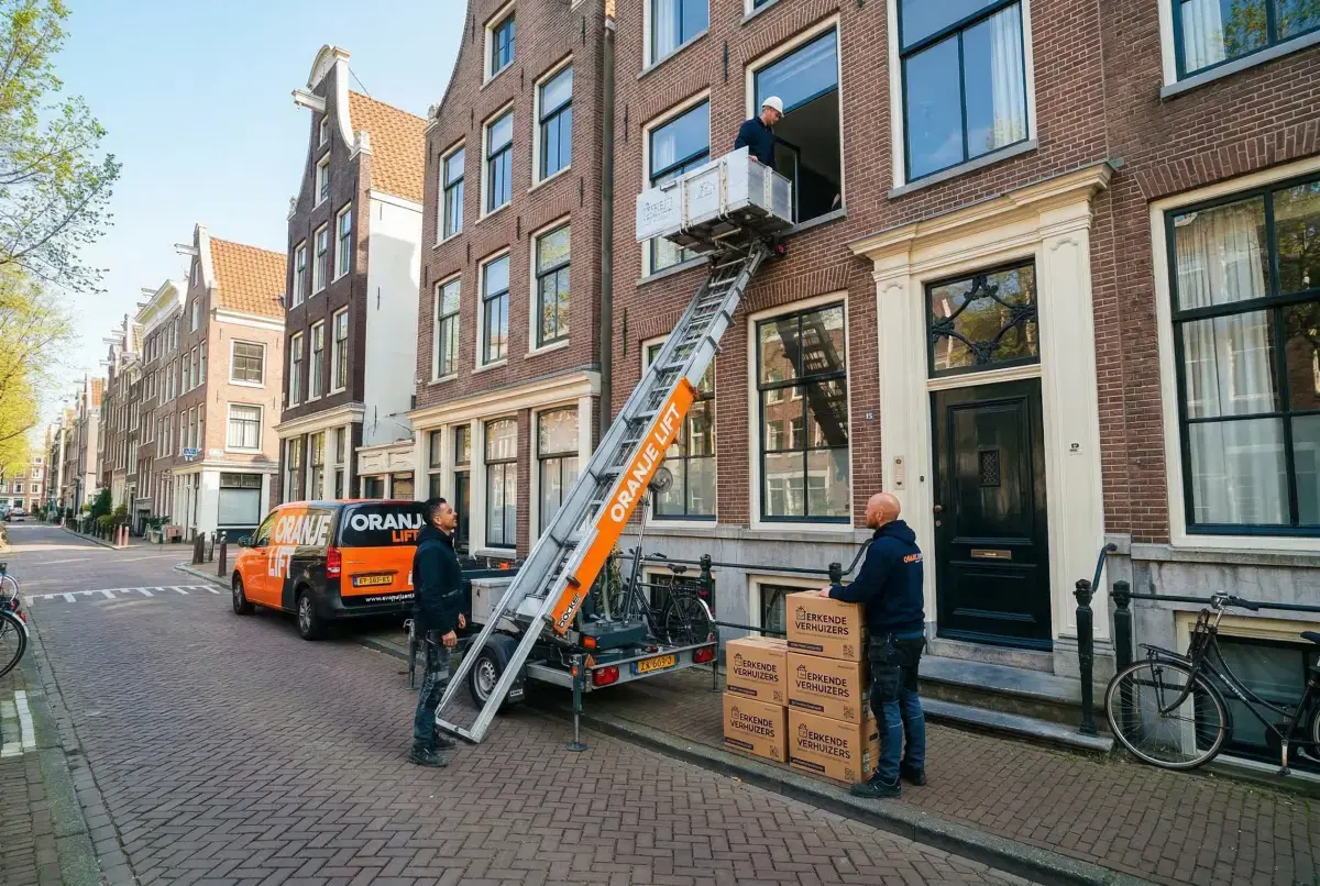 Compacte lift voor verhuizing in smalle straat Alkmaar