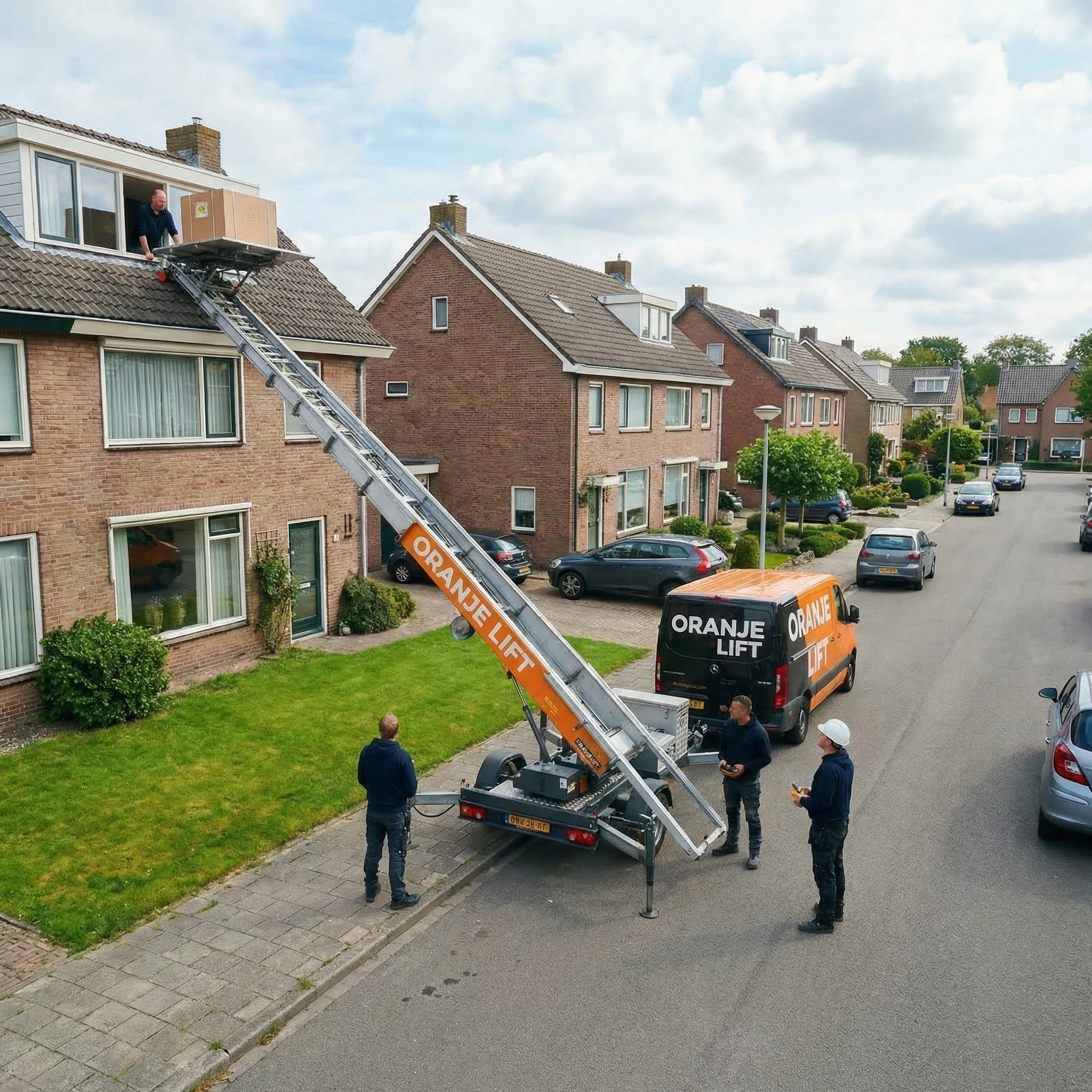 Ladderlift geplaatst bij woonwijk in Alkmaar